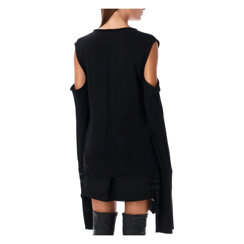 Rick Owens Cape Sleeve Knit Dress Black Dames