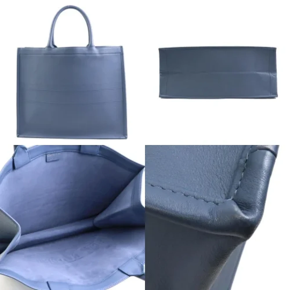 Dior Vintage Pre-owned Leather totes Blue Dames
