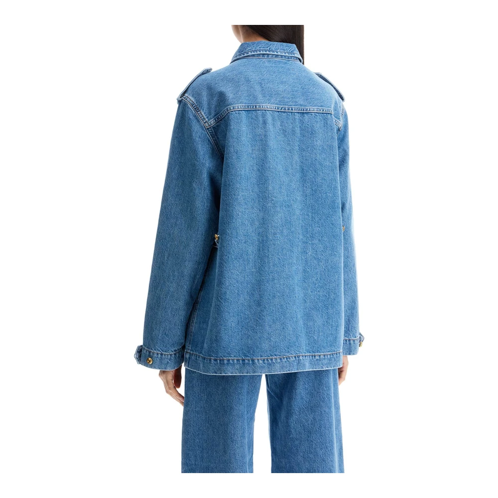 Blazé Milano Lichtblauwe Denim Safari Jas Blue Dames