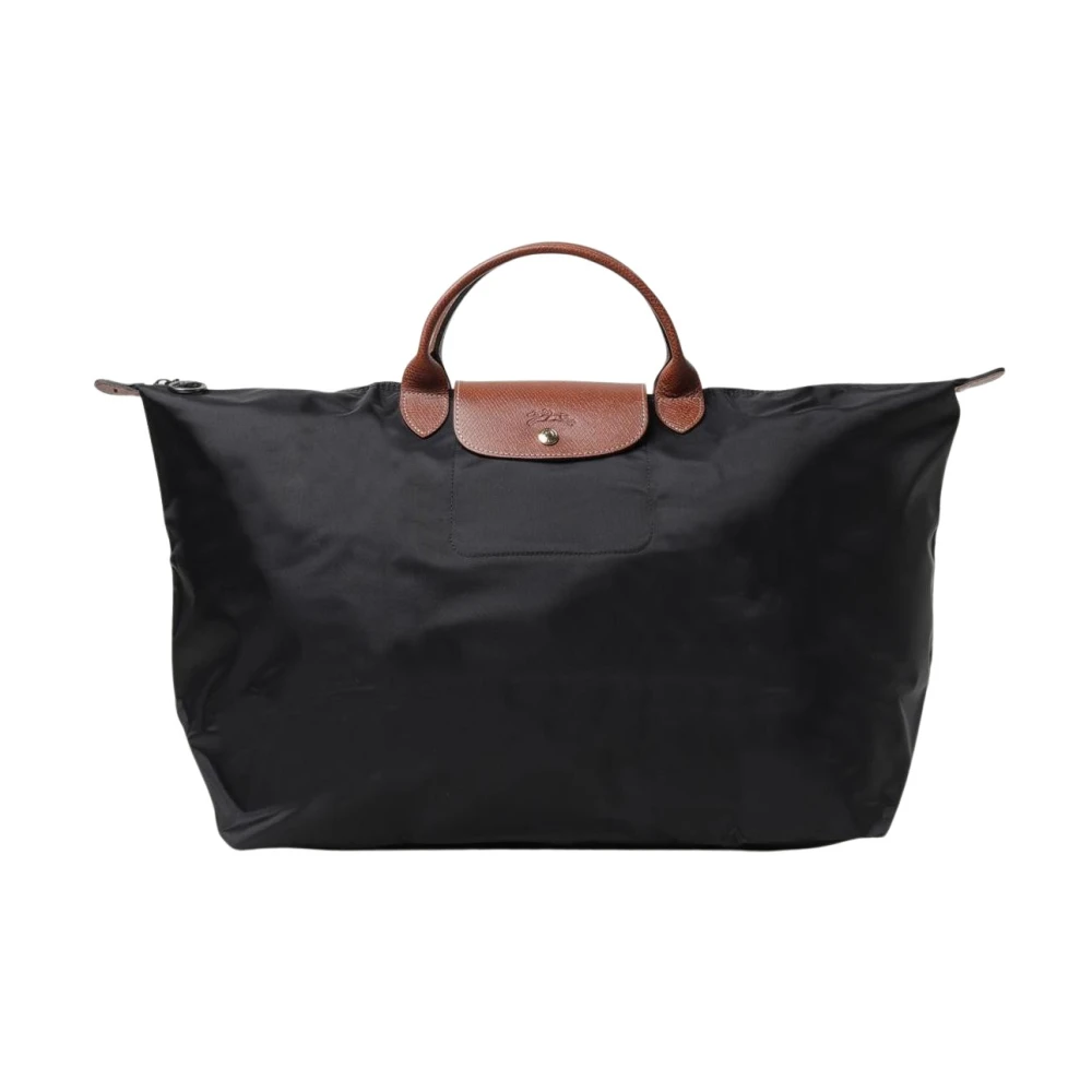 Longchamp Women's Black Le Pliage Cuir Large Tote