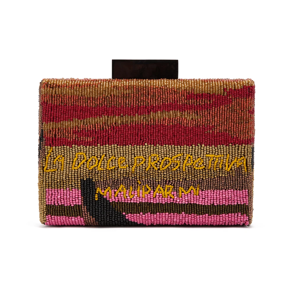 Maliparmi Dolce Borduurwerk Clutch BOX Multicolor Dames