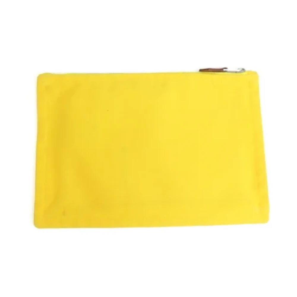 Hermès Vintage Pre-owned Cotton clutches Yellow Dames
