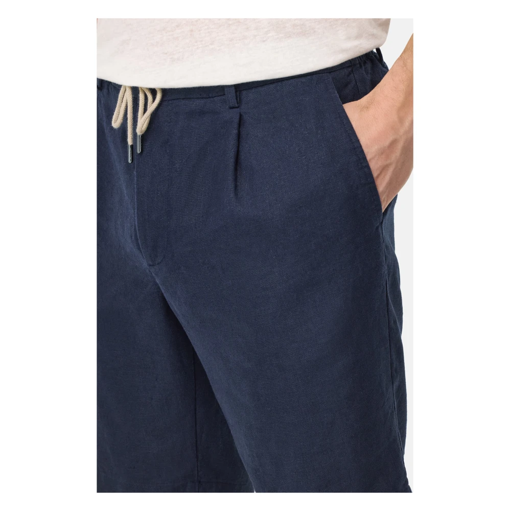 Boggi Milano Bermuda's van linnen Blue Heren