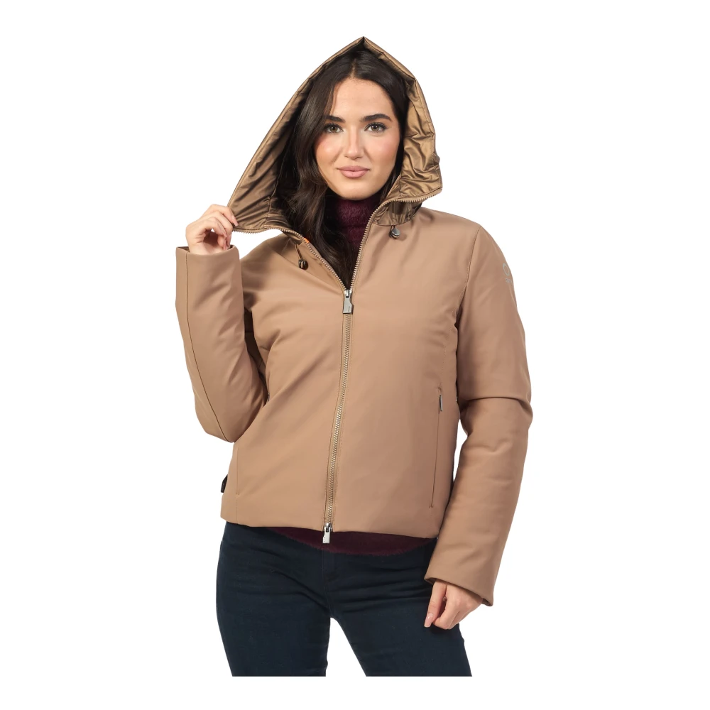 Suns Gewatteerde jas met Safe Pocket Beige Dames