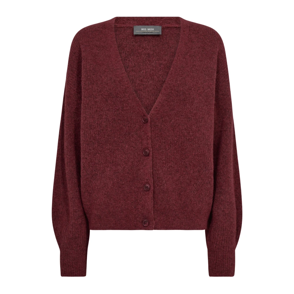 MOS MOSH V-hals Gebreide Vest in Granaat Brown Dames