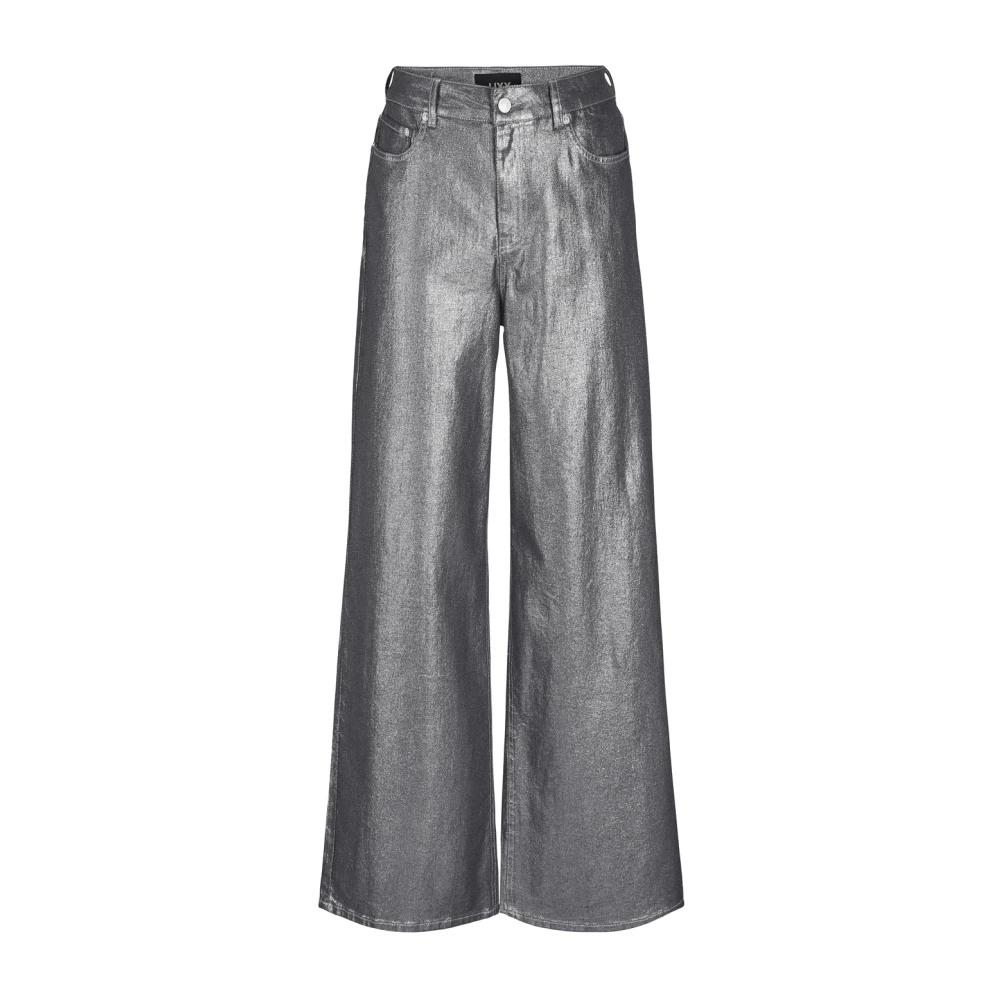 jack & jones Glanzende Wide Leg Jeans in Medium Blauw Blue Dames
