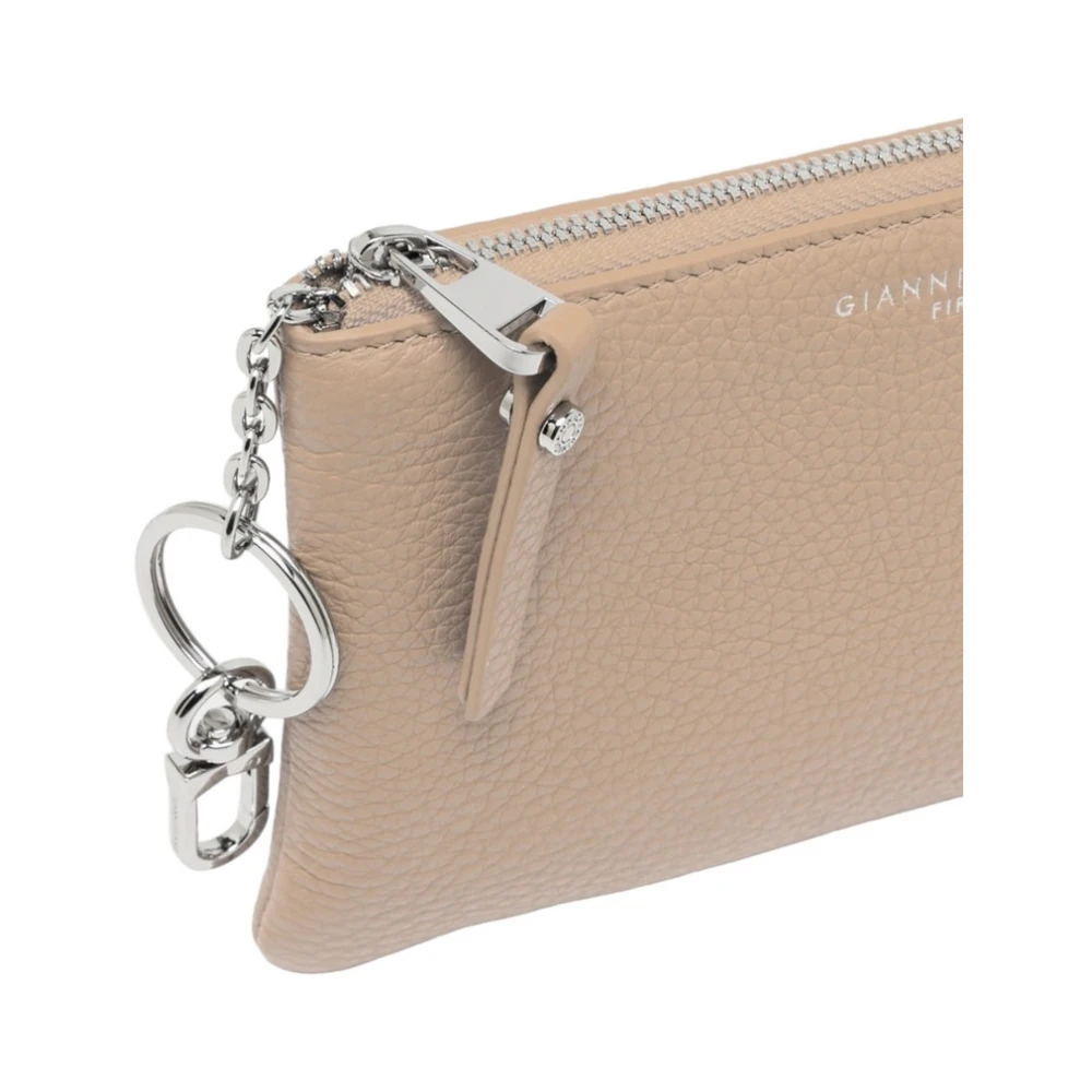 Gianni Chiarini Bruine leren portemonnee met ritssluiting Brown Dames