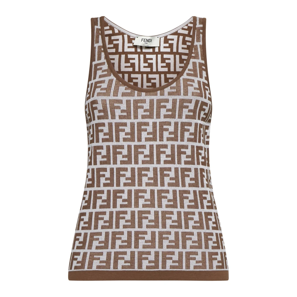 Fendi Stijlvolle T-shirts en Polos Brown Dames