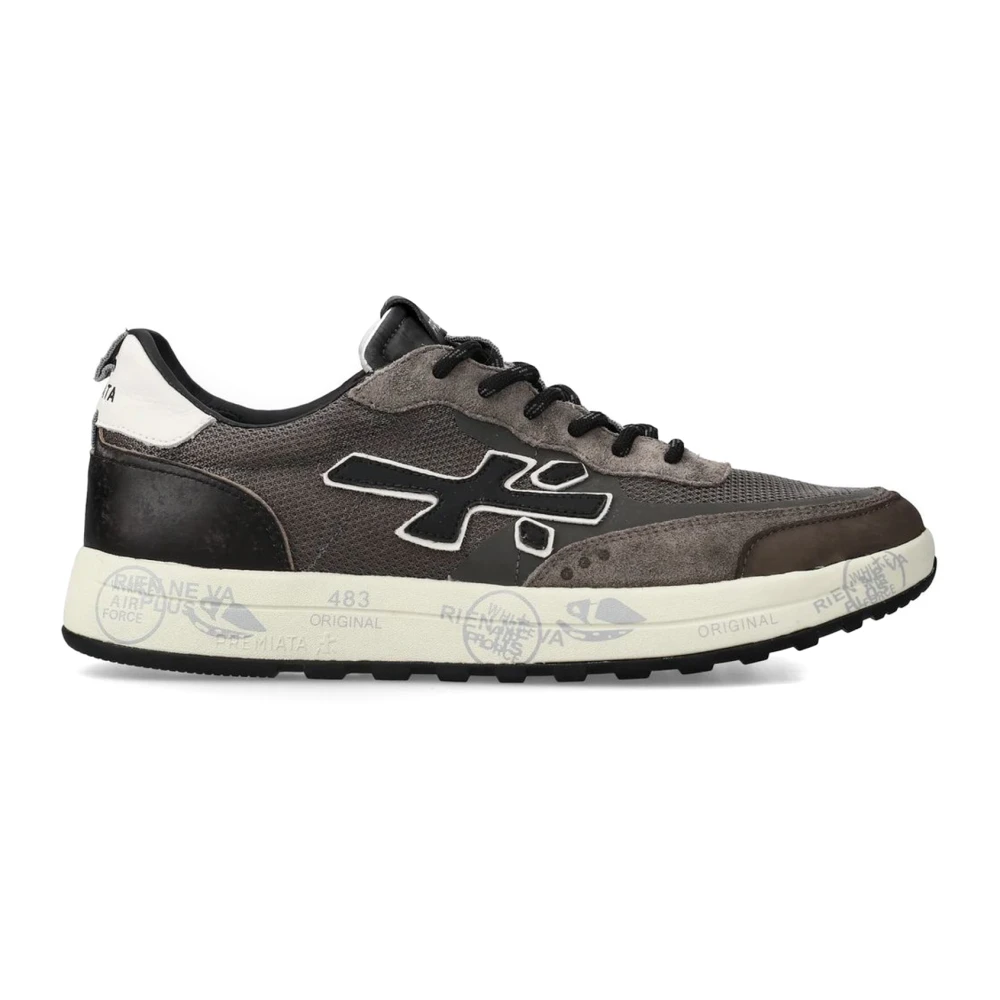 Premiata Bruine Mesh Suède Sneakers Dikke Zool Heren Schoenen