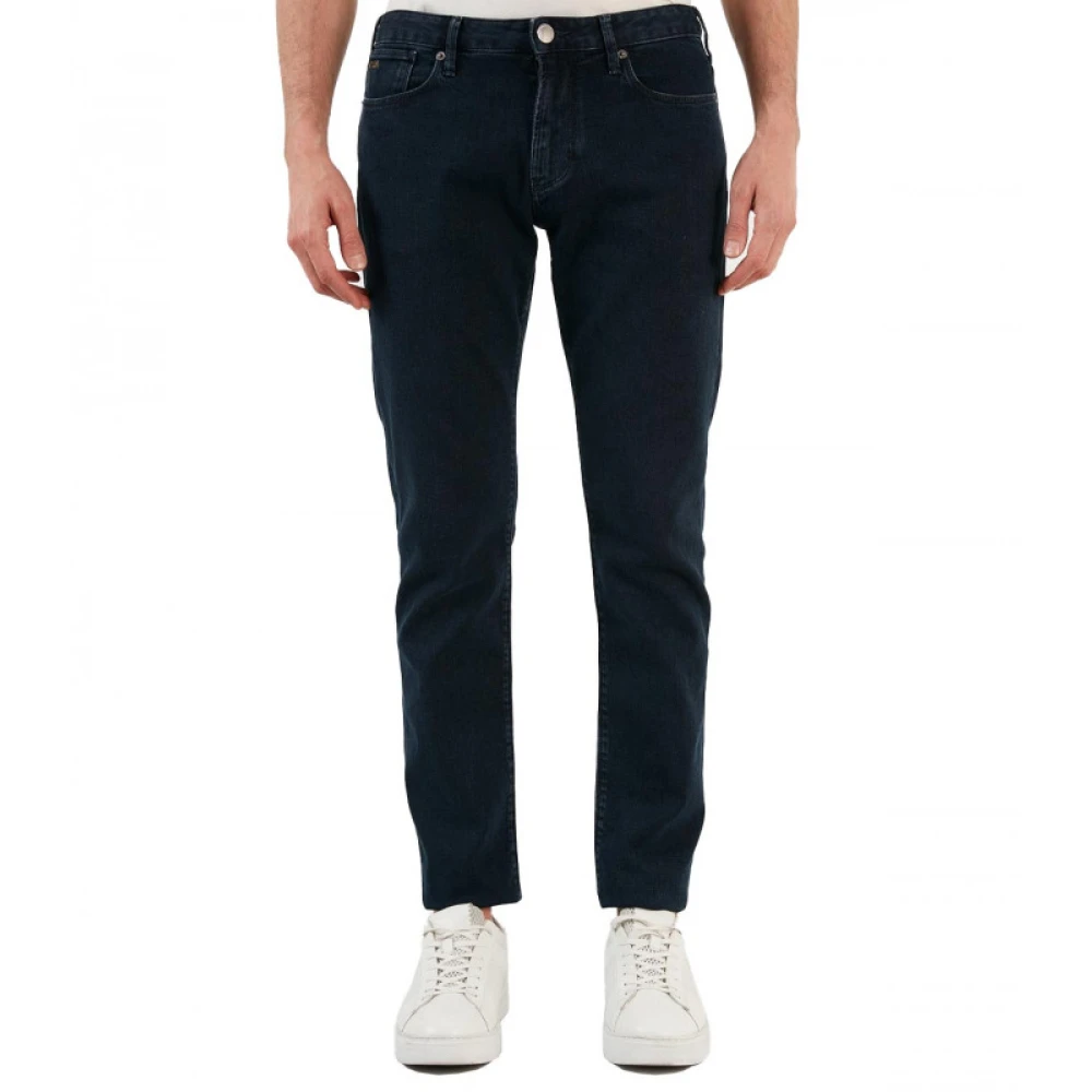 Armani Slim Fit Logo Broek in Blauw Blue Heren