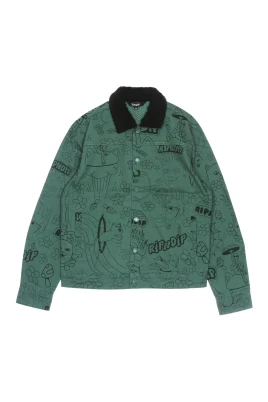 Skogsgrön Scribble Button Up Jacka