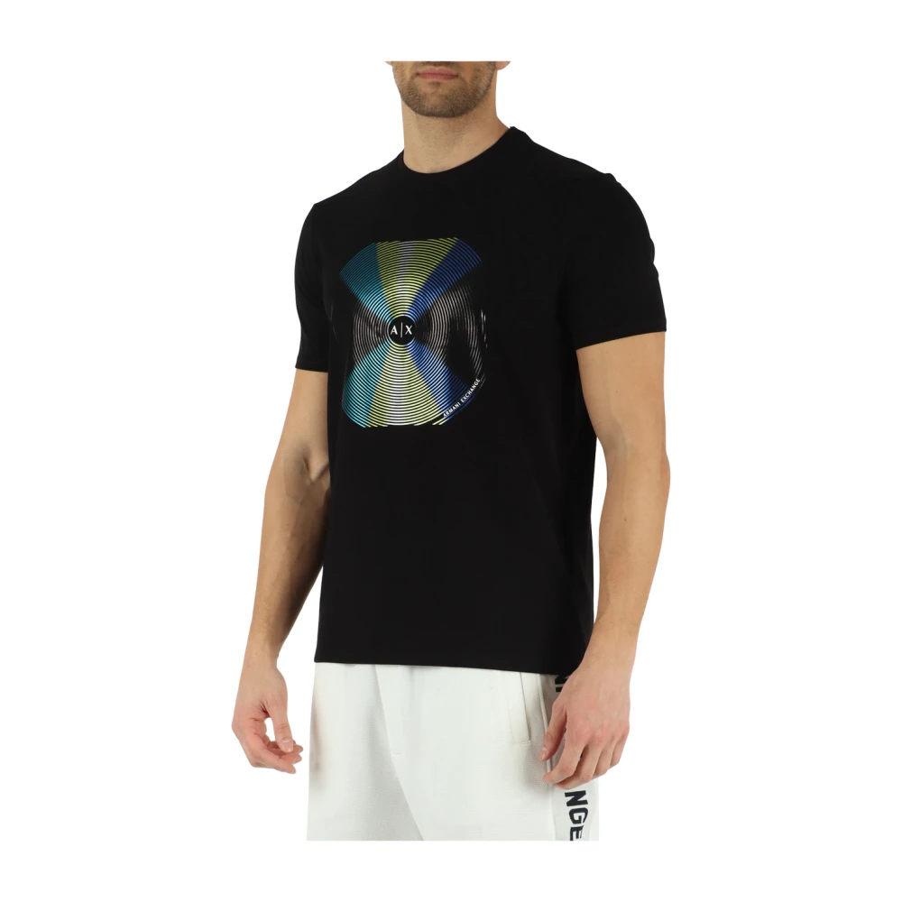 Armani Exchange Slim fit T-shirt van stretchkatoen Black Heren