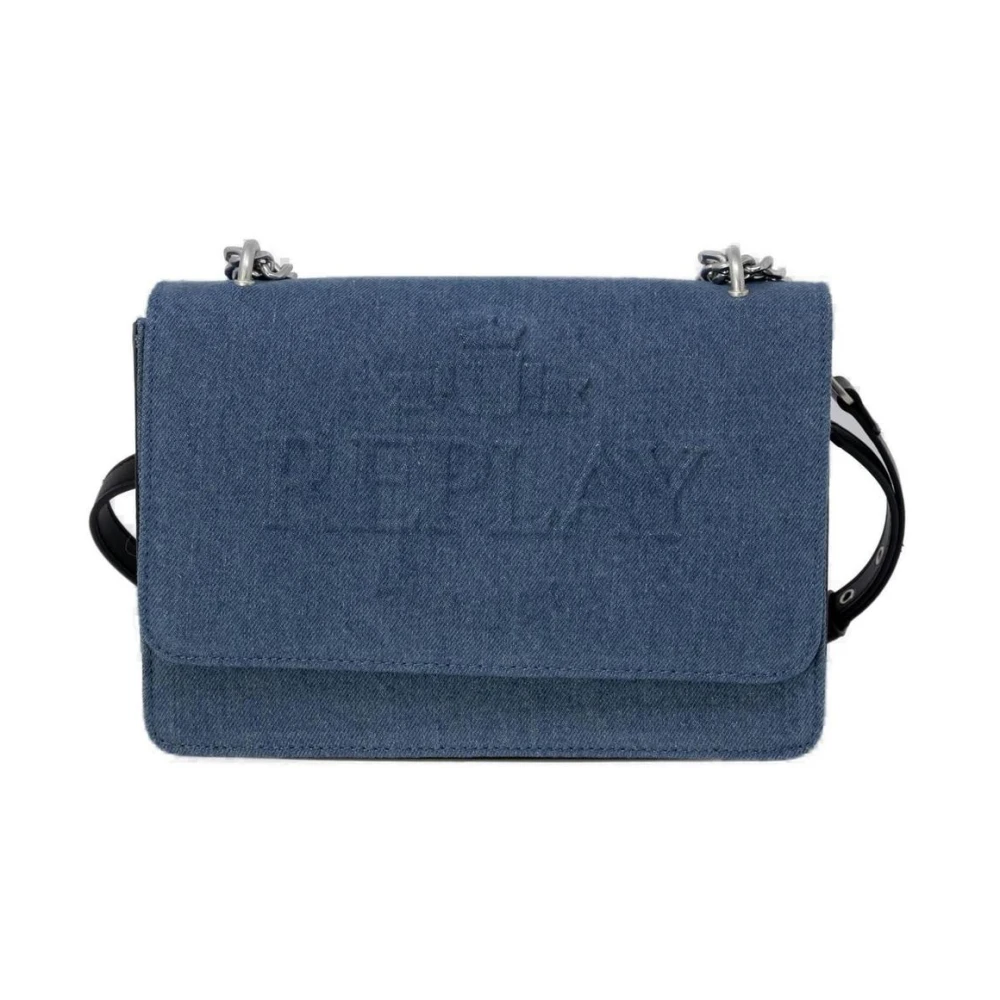 Replay Women's Blue Plain Shoulder Bag With Clip