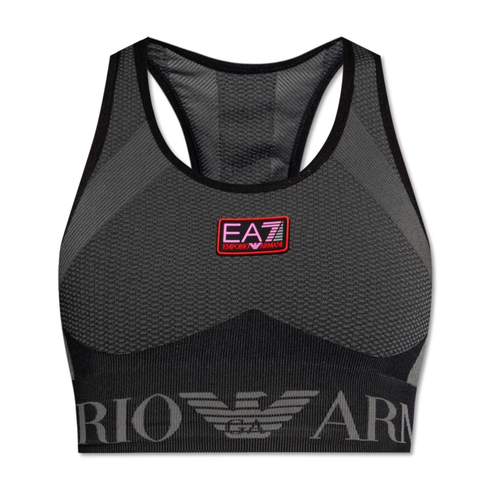 Emporio Armani EA7 Training top met logo Gray Dames