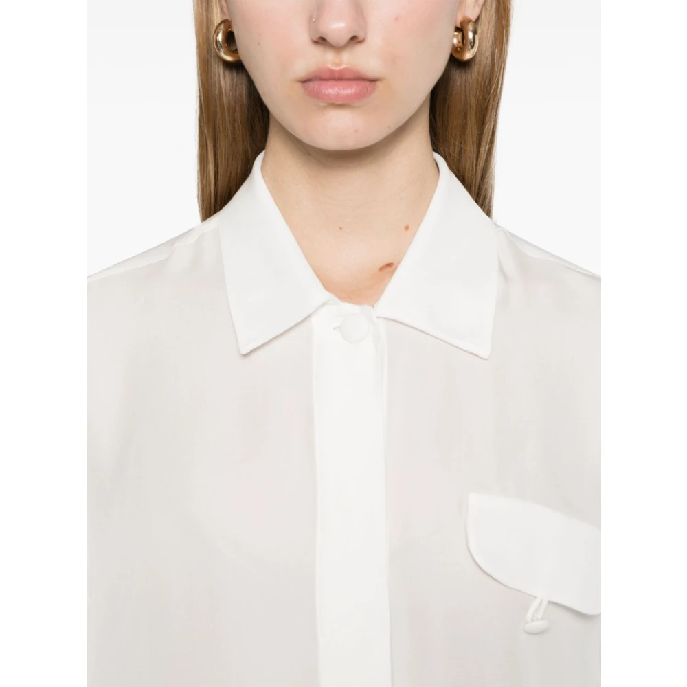 Emporio Armani Witte Zijden Overhemd Lichtgewicht Semi-Transparant White Dames