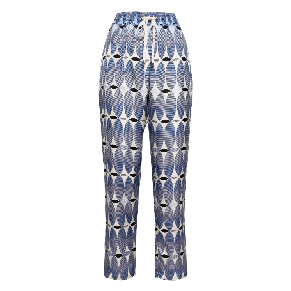 Lorena Antoniazzi Blauwe Zijden Casual Broek Blue Dames