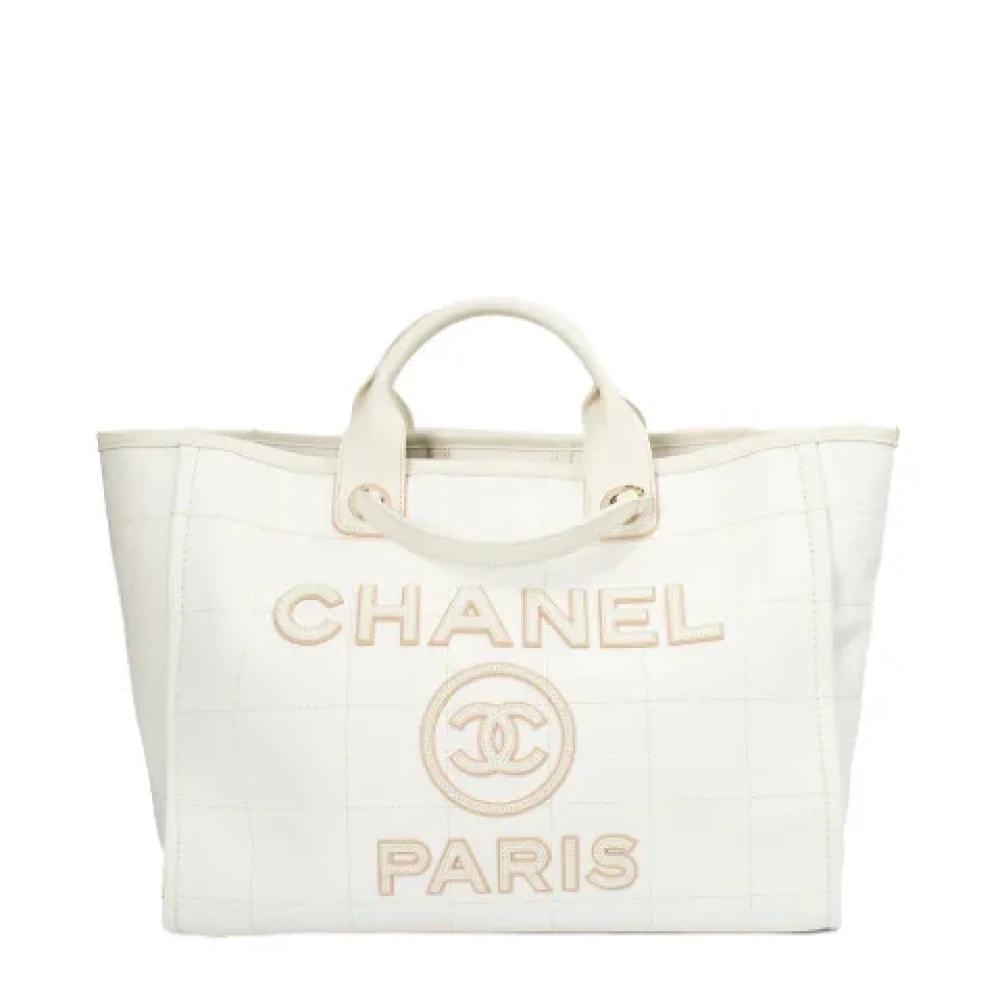 Chanel Vintage Pre-owned Cotton chanel-bags White Dames