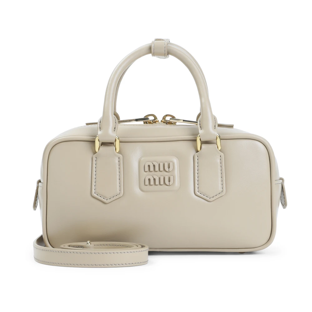 Miu Miu Women's Beige Arcadie Calf Leather Handbag - Handbags - One Size - Bags