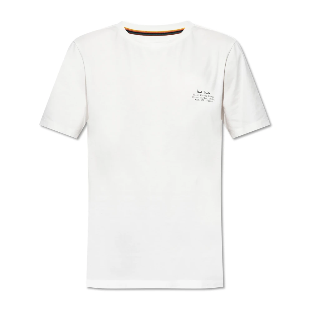 Paul Smith Herr Vit Toppar Xl, Bomull, T-Shirt Med Tryck