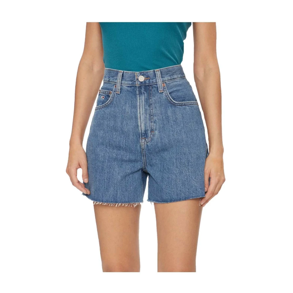 Tommy Hilfiger Women's Blue Denim Shorts, W28, High Waist Mom Short