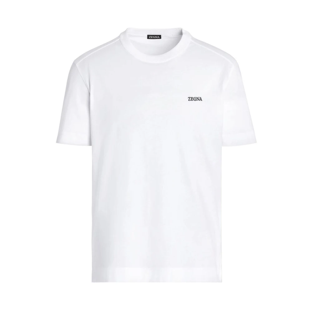 Ermenegildo Zegna Geborduurd Logo Crew Neck T-shirt White Heren