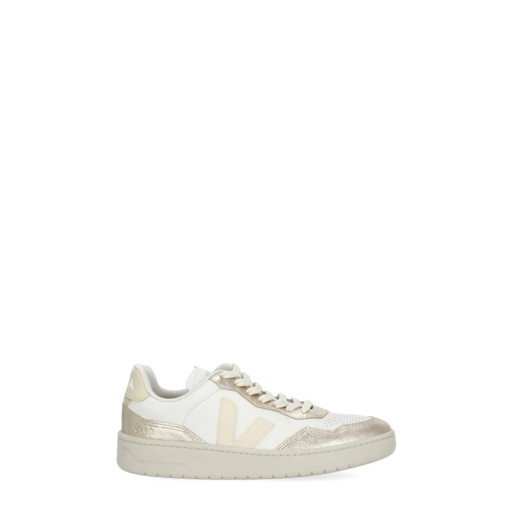 Veja Women's White Sneakers, 4 Uk, V-90 Leather Trainers
