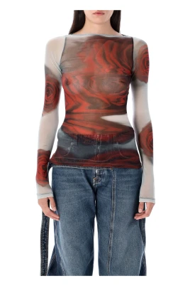 Roses Mesh Top Vit