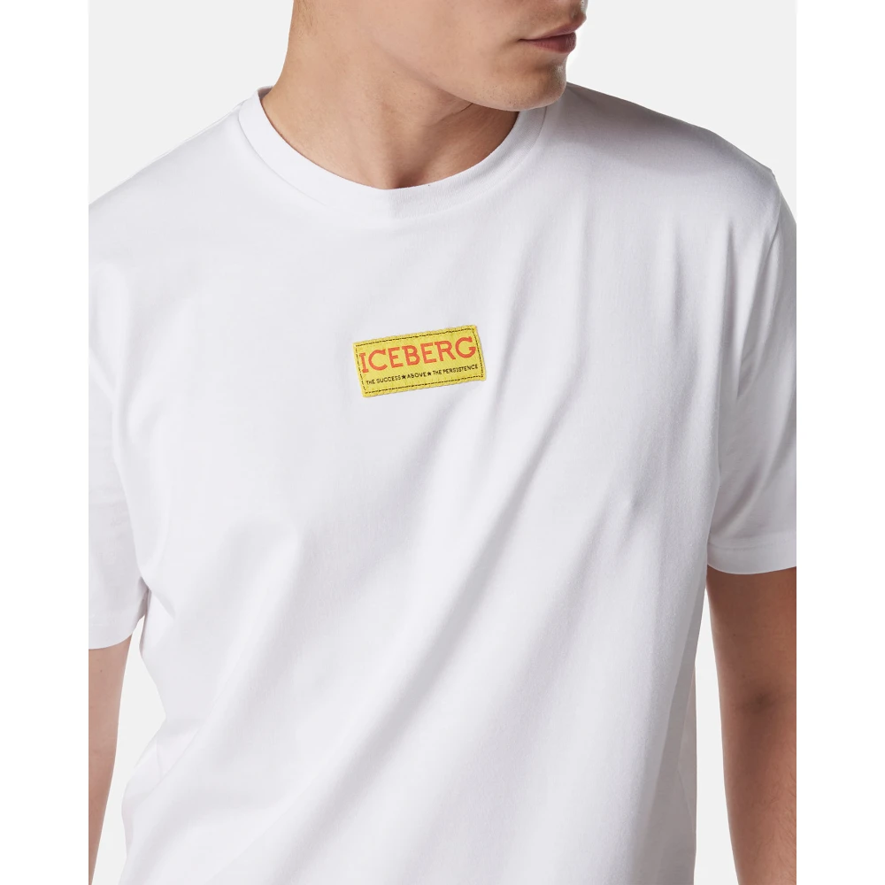 Iceberg Slim-fit wit T-shirt van katoenen jersey White Heren