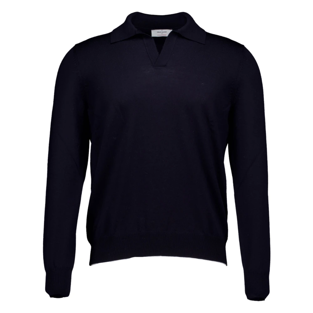 Gran Sasso V-hals Knitwear Blue Heren