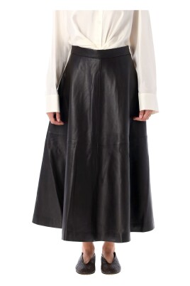 elegant-leather-a-line-skirt