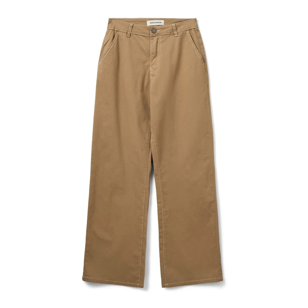 Sofie Schnoor Brown Siennasw Trousers - Female - Wide Trousers - Xl - Trousers