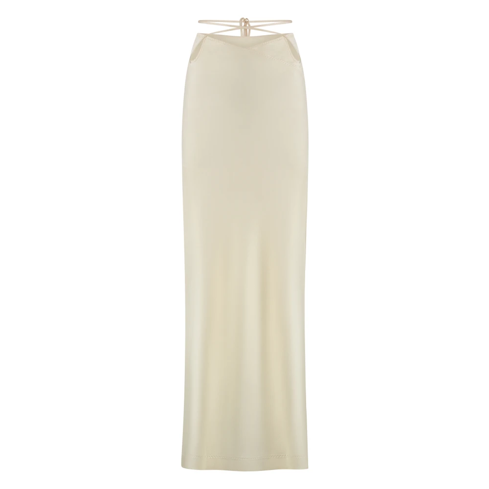 Anna October Midi Rok met Zijsplit White Dames