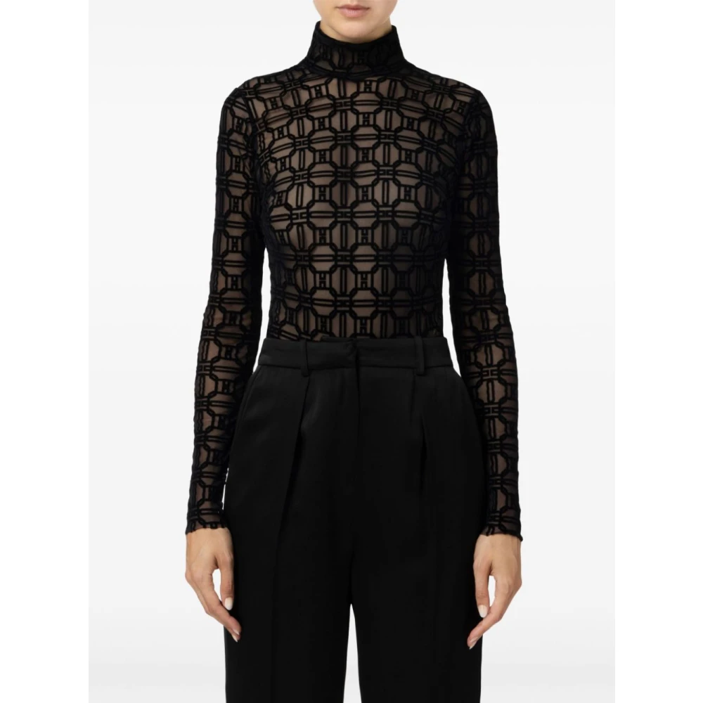 Elisabetta Franchi Zwart Topwear Aw24 Dameskleding Black Dames