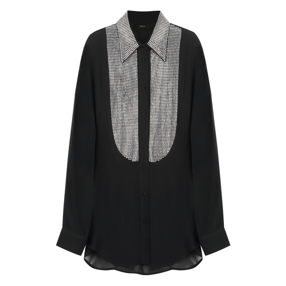 pinko Georgette Paillet Shirt Black Dames