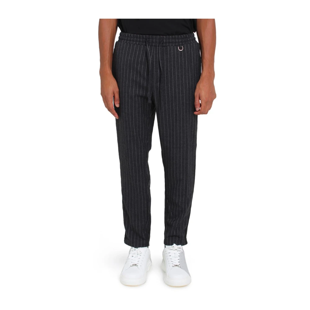 John Richmond Gestreepte broek met trekkoord Gray Heren