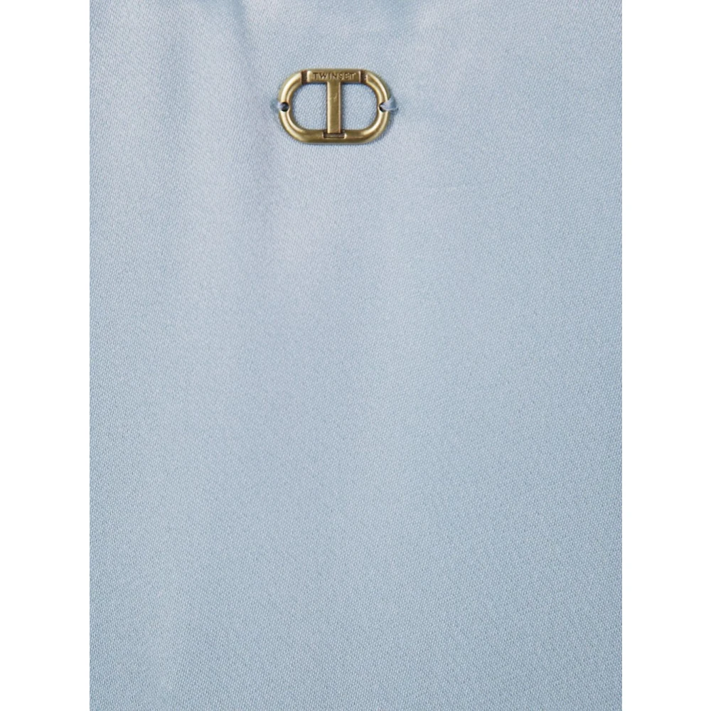 Twinset Blauwe Top met Brede Bandjes Blue Dames