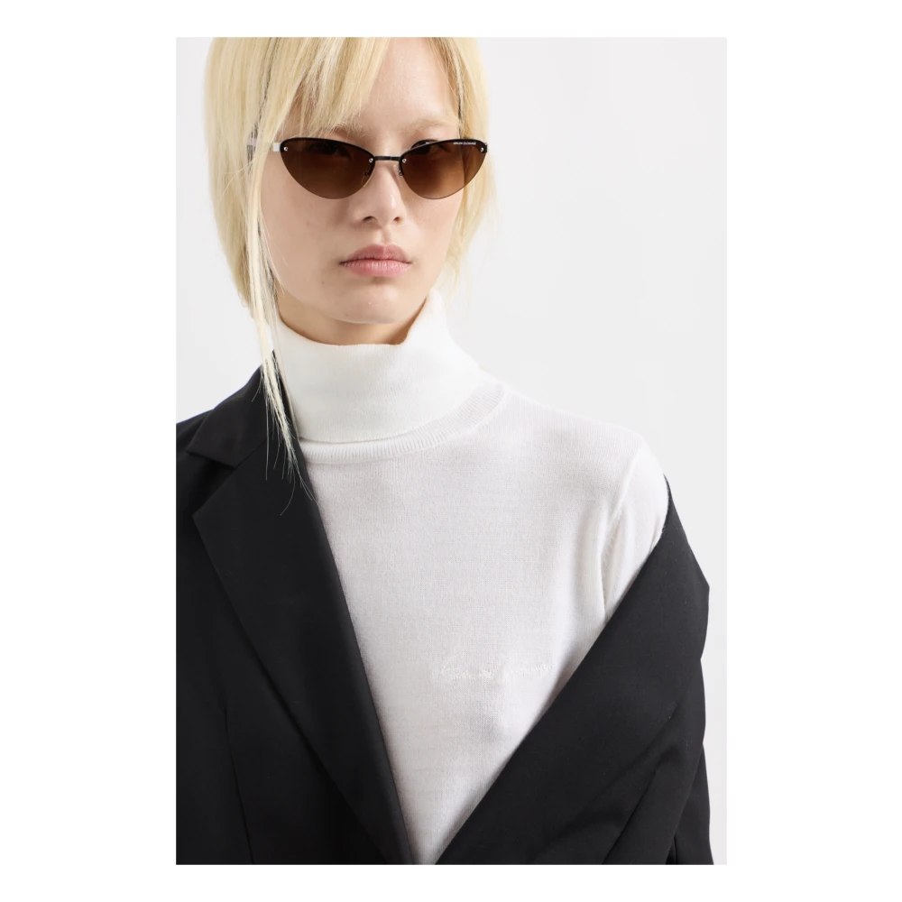 Armani Exchange Witte Dolcevita-trui Zachte Wol White Dames