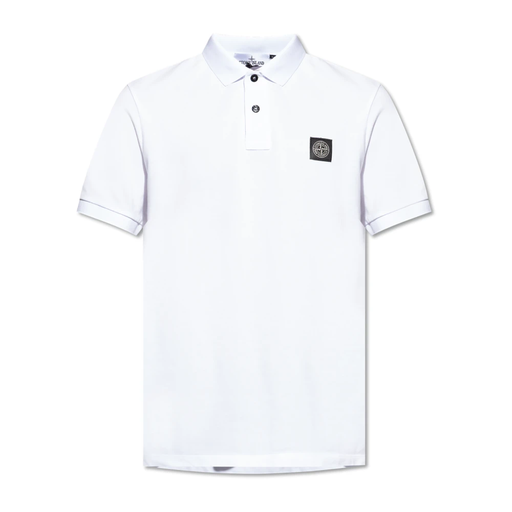 Stone Island Men's White Polo With Logo