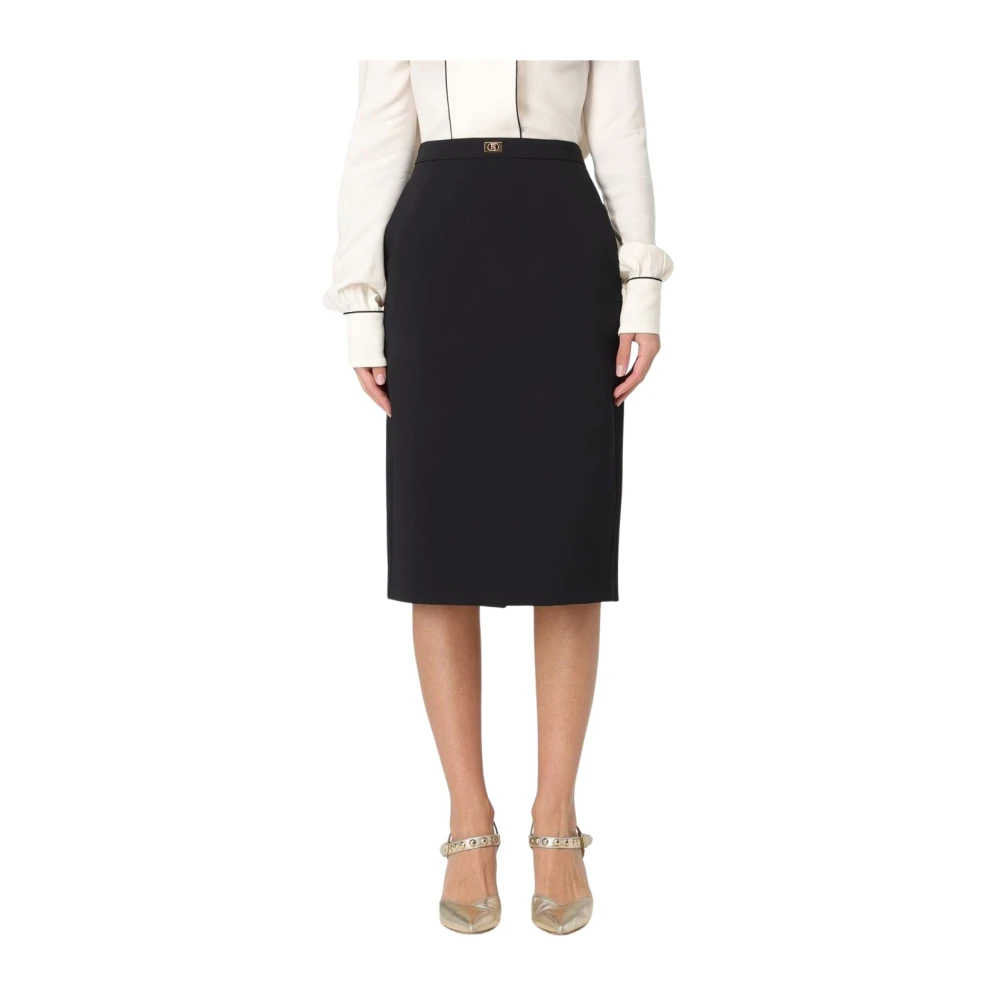 Elisabetta Franchi Black Pencil Skirt Highwaisted Fitted - Female - Pencil Skirts - L - Skirts