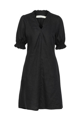 black-a-line-dress-with-v-neck
