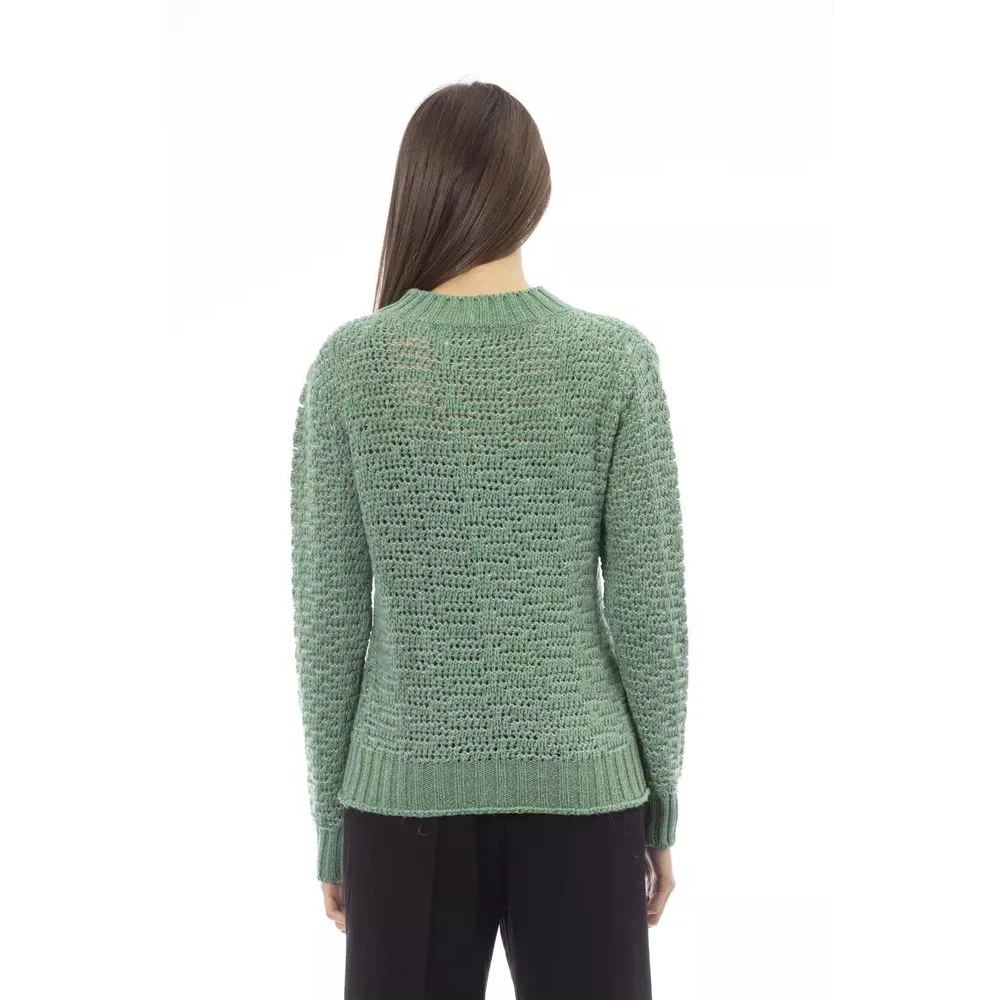 Alpha Studio Elegante Groene Mock Neck Sweater Green Dames