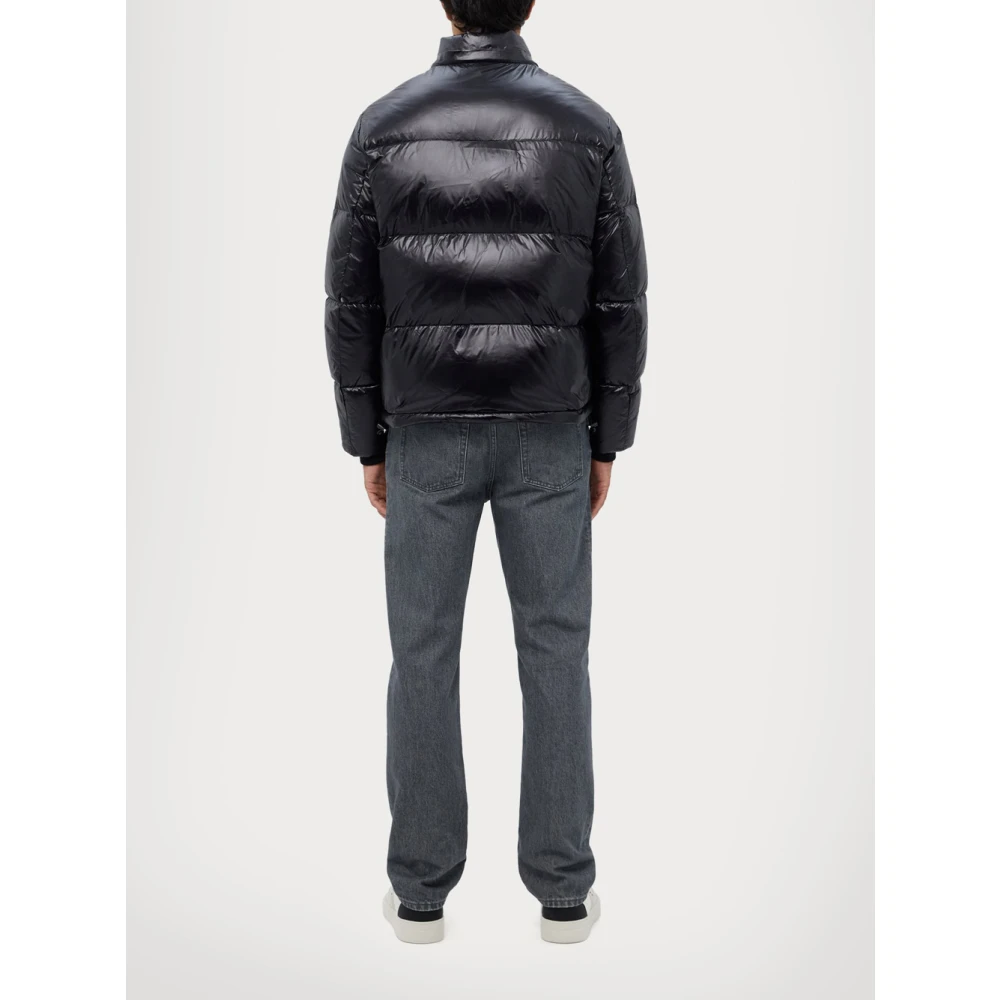 Emporio Armani Zwarte Puffer Hooded Jas Black Heren