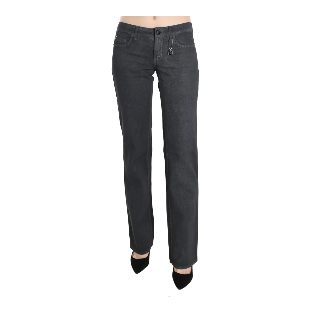 Costume National Women's Gray Mid Waist Regular Leg Straight Denim - Straight Fit Jeans - W26 - Jeans