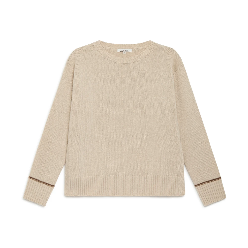 Maliparmi Stijlvolle Gebreide Trui voor Vrouwen Beige Dames