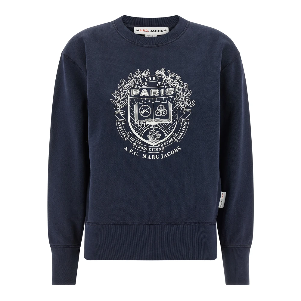 A.p.c. Women's Blue The Shrunken Paris Crewneck