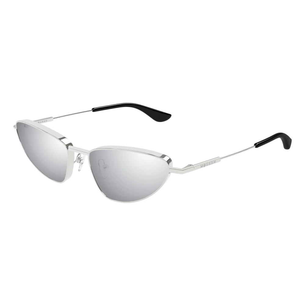 Alexander Mcqueen Women's Gray Sunglasses, 46 Mm, Silver Sunglasses Am0522s