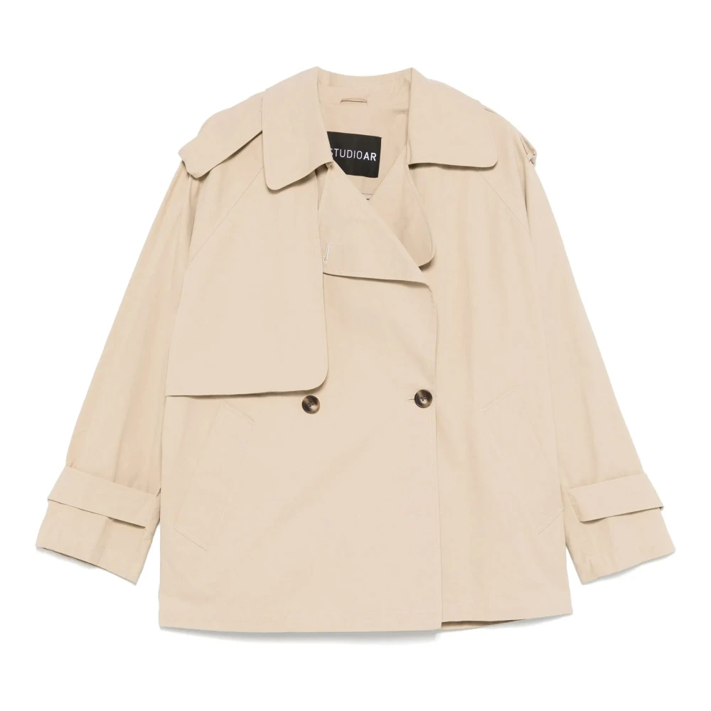 Studio AR by Arma Korte Trenchcoat Beige Dames