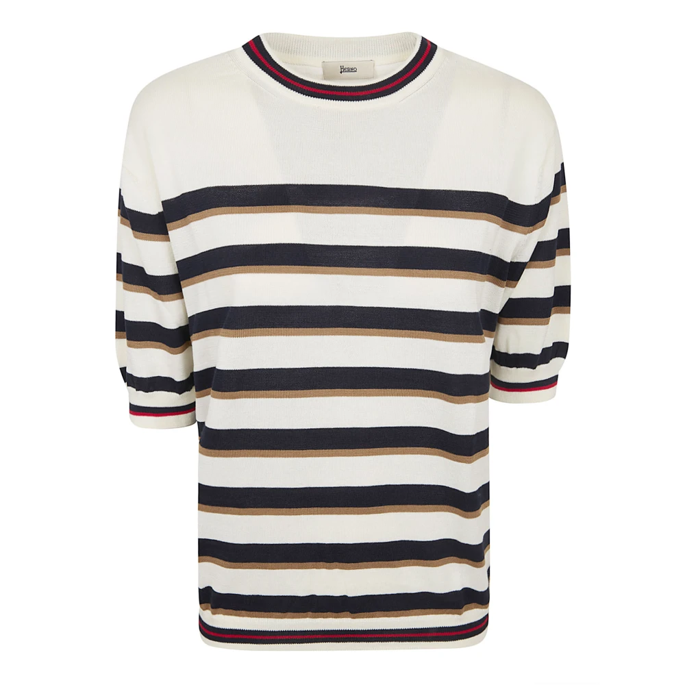 Herno Donna Multicolor T-Shirt A Maniche Corte A Righe