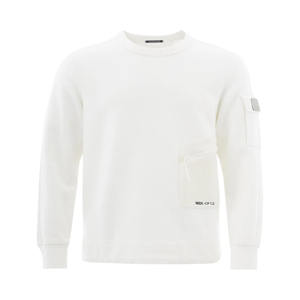 C.P. Company Wit Basic Crewneck Sweatshirt White Heren