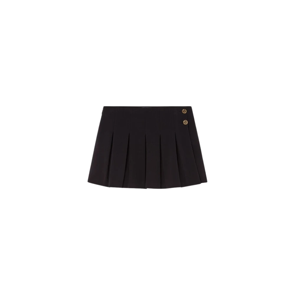 Versace Jeans Couture Geplooide shorts met knoopdetail Black Dames